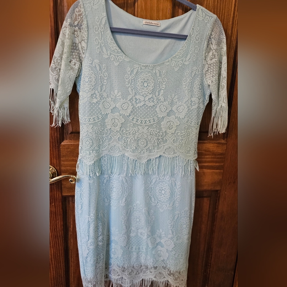 Chicwish Light Blue Lace Dress